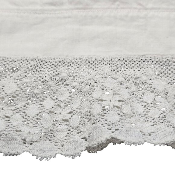 Vintage White Cotton & Crochet Lace Pillowcases Set of 2 READ CM2107 - Picture 3 of 9